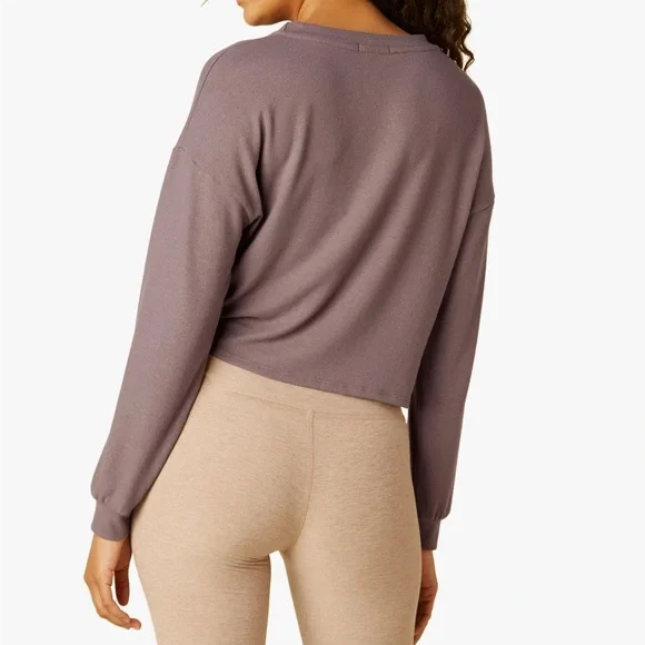 Beyond Yoga Smarten Up Pullover in Silverberry - Picture 2 of 7